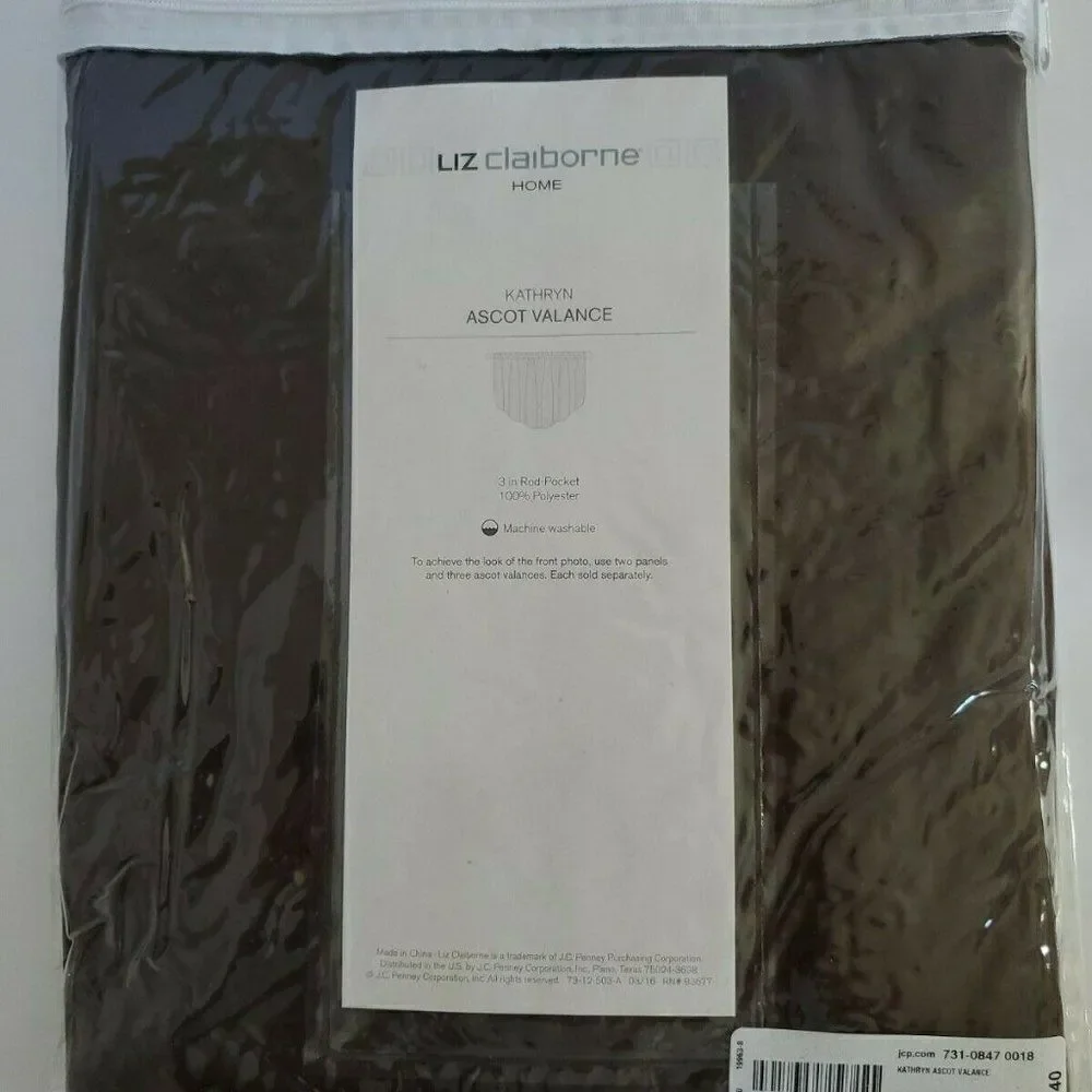 Liz Claiborne Kathryn Rounded Ascot Valance  Brown